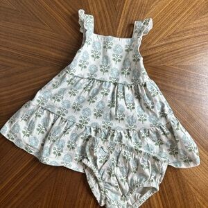 Organic Little Planet Floral Dress with diaper Cover Set